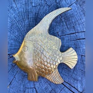 Vintage Brass Angel Fish